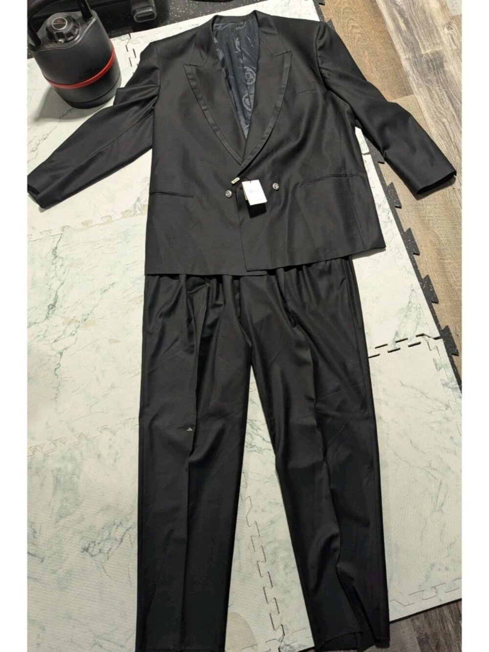 Messori Suit Made In Italy Tuxedo Jacket 60 Pants Sz 60 40" Waist 35" Leg Wool